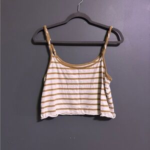 Aerie 100% cotton striped cropped tank size medium